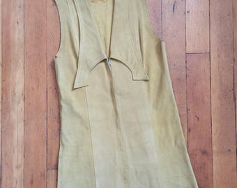 vintage 1960s leather dress // 60s real leather shift dress