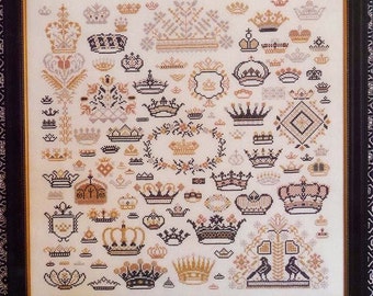 ROSEWOOD MANOR Crowns of the Kingdom counted cross stitch patterns at thecottageneedle.com