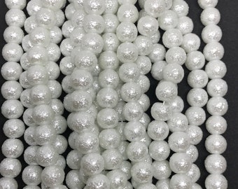 10mm white glass bead