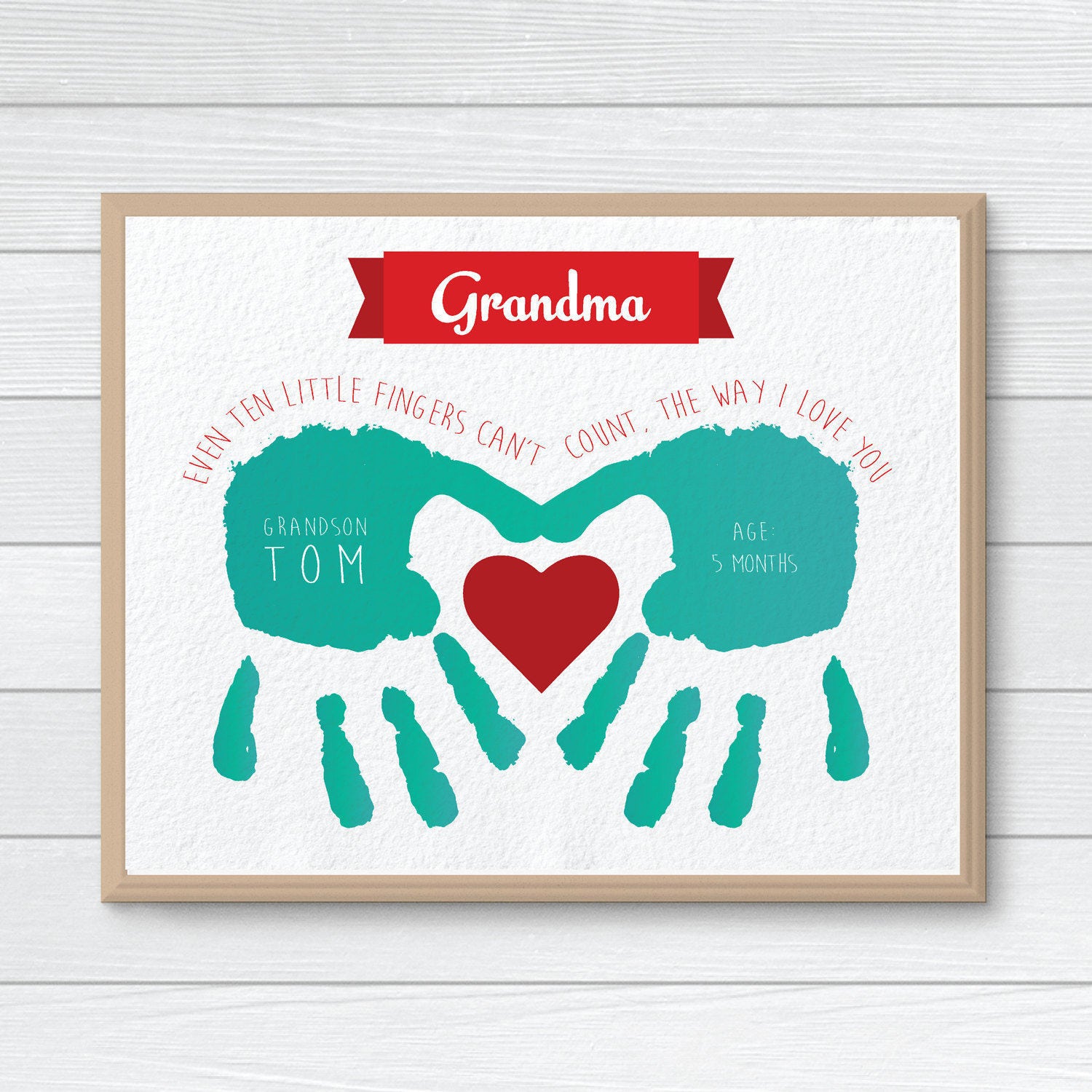 Personalized Gift for Grandmother CUSTOM Handprint Art