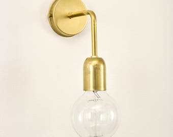 Bold as Brass Wall sconce light with Brass lamp holder cover and wall rose