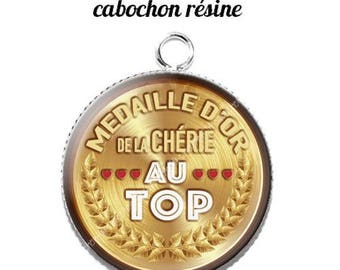 20 mm resin cabochon pendant medal sweetheart... 9