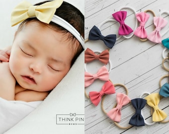 Nylon baby headbands, nylon headbands,baby hair bows, mini bow headband, infant headband, newborn headband, baby girl headbands, baby bows.