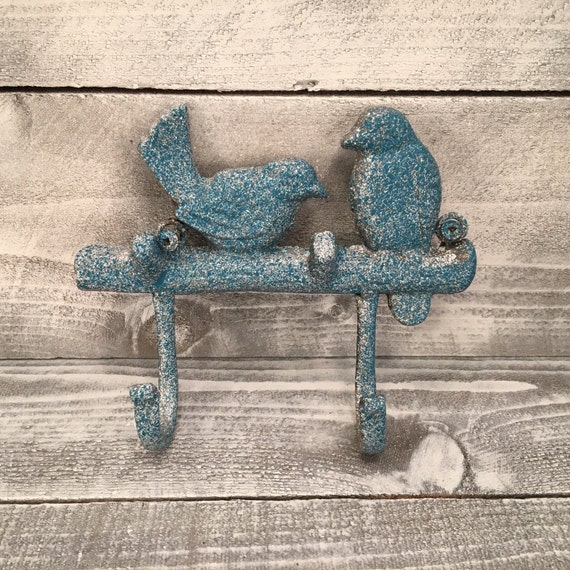 Bird Hooks Cast Iron Birds On Tree Limb Decorative Wall Hook