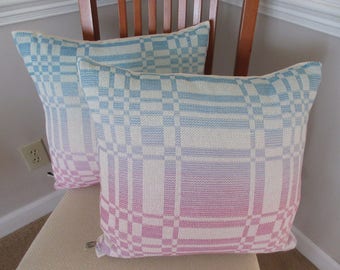 Handwoven 20" Sofa Pillow in Fuchsia & Turquoise