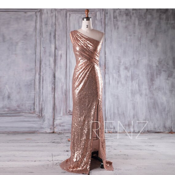  Bridesmaid  Dress  Rose  Gold  Sequin  DressWedding DressOne