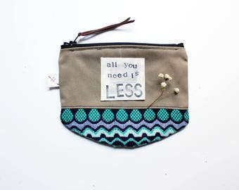 CUSTOM QUOTE sustainable accessories mindfulness zipper pouch inspirational quote coin purse eco friendly gifts for her under 20