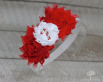 Candy Cane Headband - Christmas Headband - Red and White Headband - Baby Headband - Adult Headband