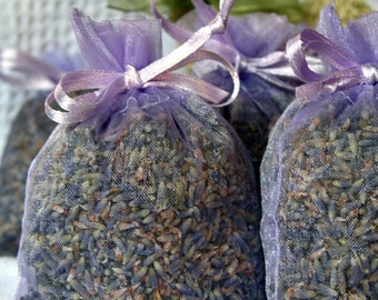 ORGANIC LAVENDER Sachet Bags- 20 Lavender Sachet Bags, FRAGRANT Lavender buds Sachets/favors, lavender filled organza bags Lavendar Sachet