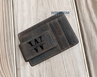 Leather Money Clip, Mens Money Clip, Personalized Money Clip with ID, Mens Personalized, Money Clip, Engraved Money Clip, Fathers day gift