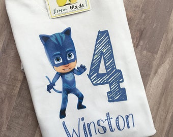 PJ Masks Catboy birthday boy t shirt with name