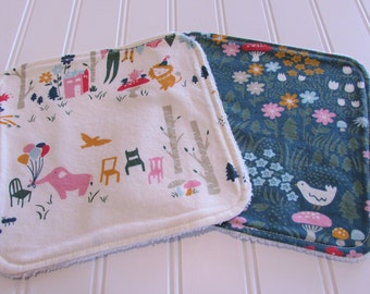 SWEET NATURALS/Organic Line/Washcloths/Set of Two/Everyday Party/Organic Cotton Front/Organic Cotton Terry Back