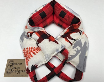 Plaid Moose Neck Heating Pad, Neck Wrap, Rice Pack, Heat Pad, Heat Pack, Rice Bag, Pain Relief, Heat Therapy, essential oils lavender