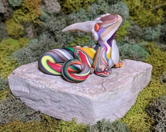 Polymer Clay Dragon- Handmade Dragon - Fantasy Sculpture - Clay Dragon - Dragon Figure - Miniature Dragon - Dragon Sculpture - Desk Buddy