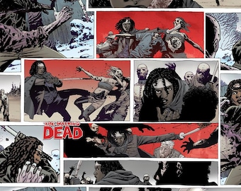 Skybound Walking Dead Woman with Sword - Springs Creative - Cotton fabric - Choose your cut