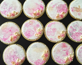 Decorated Sugar Cookies, Watercolor Cookies