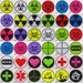 Hazard Symbol/Sign Iron On/ Sew On Embroidered Cloth Patch Badge Appliqué cybergoth cyber punk goth gothic rocker emo rave raver Size: 6.8cm