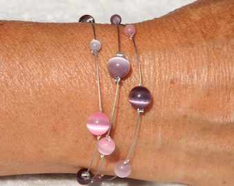 Pink, mauve and purple bracelet