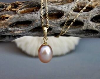 Avani - Freshwater Pearl Pendant, pearl necklace, pearl jewelry, pendant necklace, gold, June birthday, pearl jewelry, gift for her, wedding