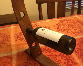 Antique Wooden 3 Hole Snow Ski Wine Rack
