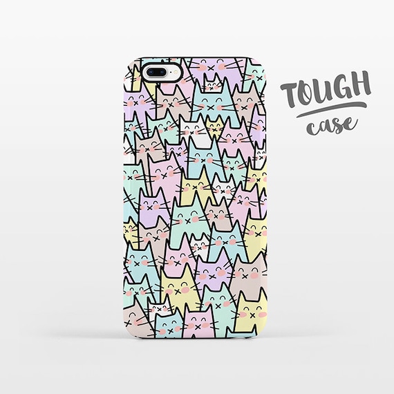 Cat iPhone Case Cat iPhone X Case iPhone 8 Plus Case iPhone 7 Plus Case iPhone 6 Case iPhone 6S Case 5s 5c 5 4 Pastel Phone Case TOUGH