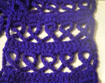Pancreatic Cancer Awareness Scarf, Alzheimers, Lupus, Domestic Violence, Handmade