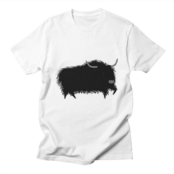 THE YAK - Mens - Black and White - T-shirt / Tee - iOTA iLLUSTRATiON