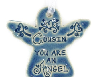 Christmas ornaments Cousin ornament religious ornament Christmas ornament holiday gift Cousin gift Christmas angel angel ornament