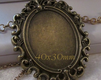 40x30mm Antique Bronze Setting - "Enchantment VII" - 1 pc : sku 11.17.14.2 - U18
