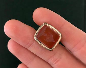 Antique Carnelian Gold Filled Fob Charm