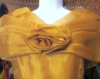 Golden Bronze 50s Layered Circle Skirt Party Dress