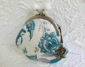 25B - Coin purse - Fabric with Metal Frame, handmade, wallet