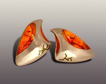 On Sale.Dynamic lines EARRINGS. Silver Art.