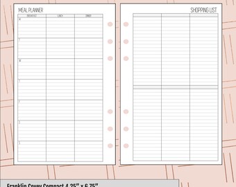 Franklin Covey Compact Menu Plan Printable