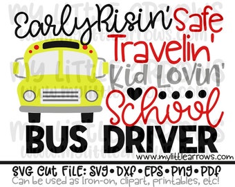 Bus driver svg - school bus svg - back to school svg - silhouette dxf files - cut files - cricut svg files - school bus driver gift svg