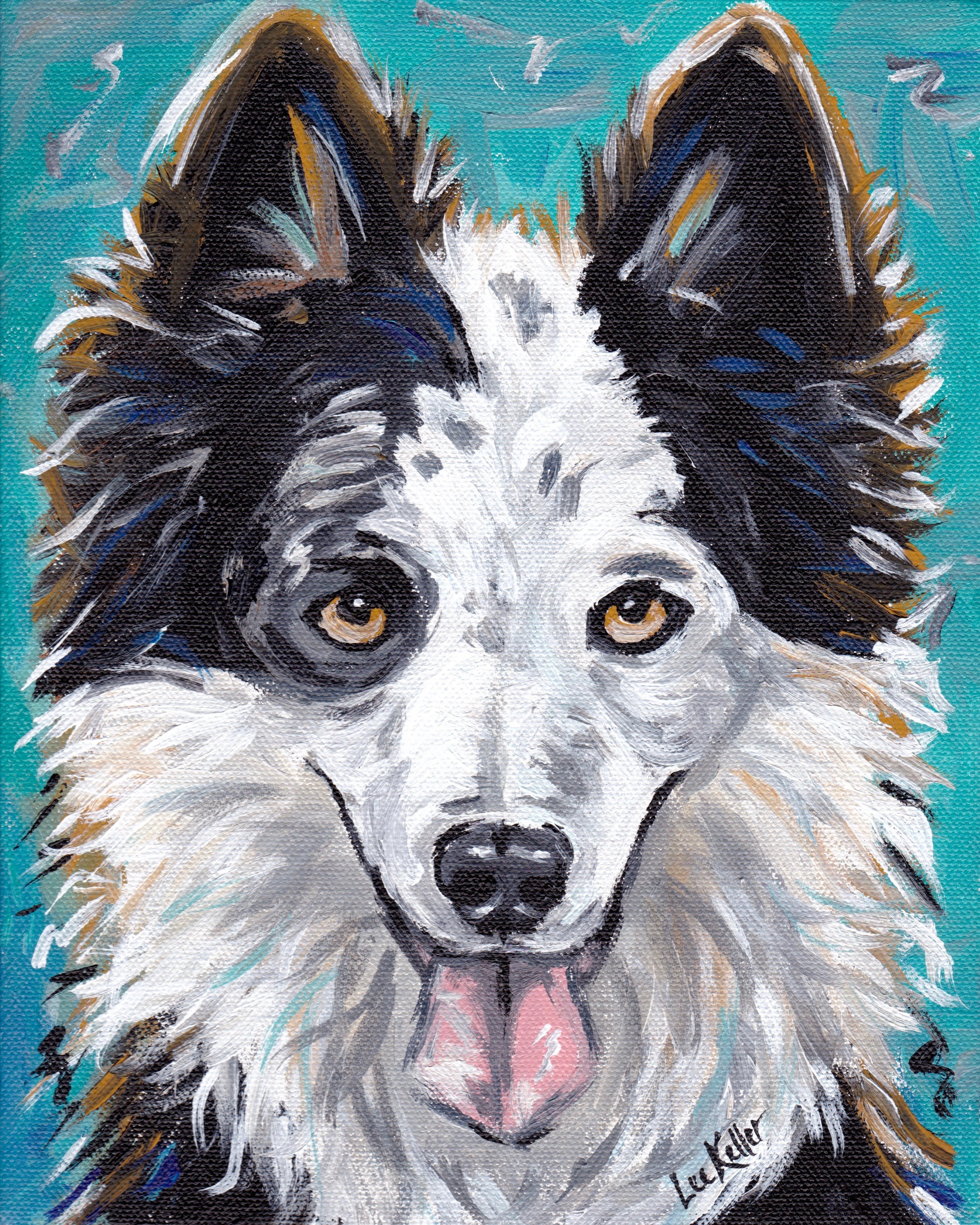 Border Collie art print from Border Collie canvas painting