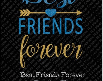 Download Best Friends SVG Best Friends 3 Way Split Heart Besties SVG