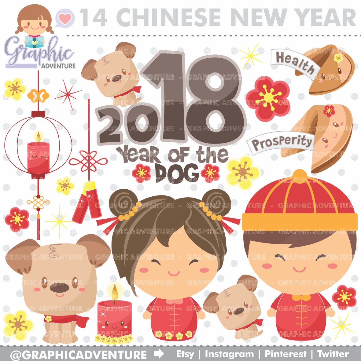 75%OFF Chinese New Year Clipart COMMERCIAL USE Chinese New