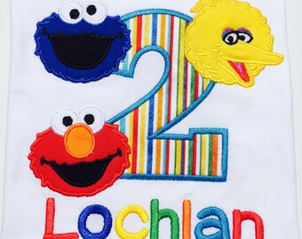 Sesame Street Birthday Embroidered T-Shirt