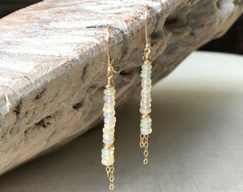 Opal Earrings, Welo Opal Earrings, Ethiopian Welo Opal Earrings, Gold Genuine Ethiopian Welo Opal Earrings, Genuine Opal Earrings