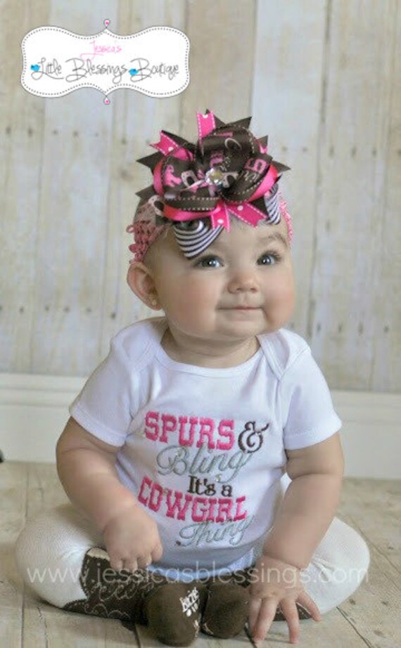 Spurs Bling Country Chic Shabby Bodysuit Cowgirl