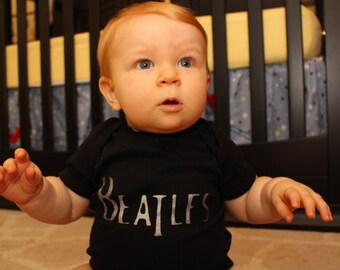 Vintage Beatles Onesie - Screen Printed Beatles Logo