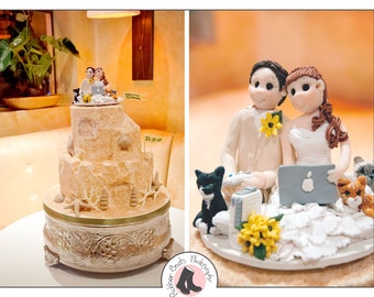 Bride and Groom destination Wedding Cake topper