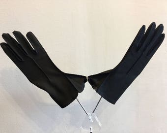 Gloves Vintage Black Nylon 1950's OriginalTag