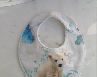 White polar bear bandana bib