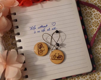 Round Earring vintage bicycle