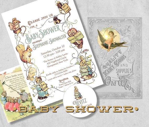 Beatrix Potter Baby Shower Invitations 2