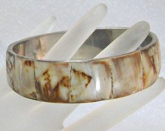 Vintage Tiger Shell Bracelet. Wide Tiger Shell Bangle