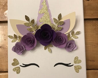 Unicorn| Wall decor | paper flowers | Nursery Decor | Playroom Decor | Baby Shower | Girls Gifts