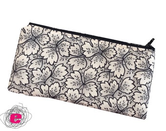 Pencil Case , Zipper Pouch black and white